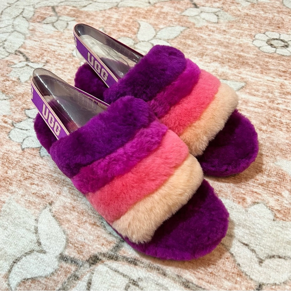 UGG fluff yeah slide purple multi